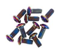 Healeved Vis de Vélo en Acier Titane M5X10Mm Lot de 12 Vis Multicolores pour Plaquette de Frein à Disque Compatibles VTT Vélo Électrique et Route Haute Résistance à la Corrosion