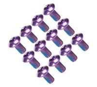 Healeved Vis en Acier Titane M5X10Mm pour Frein à Disque Vélo Lot de 12 Vis Violettes Compatibles VTT Route et Vélo Électrique Fixation Plaquette Frein Résistante à la Corrosion