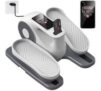 Healfith Mini pedalier d Appartement,électrique Velo elliptique,Entraîneur de Jambes avec écran et télécommande,pedalier Bureau avec 2 Bandes silencieuses,12 Vitesses réglables