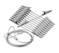 Healifty 1 Ensemble Clips Photo Muraux Acier Inoxydable avec Câble Suspendu Pince Crocodile DIY pour Affichage de Photos et Décorations Maison