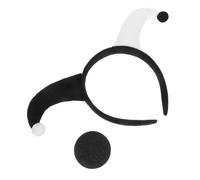 Healifty 1 Ensemble D'Accessoires Pour Cheveux De Clown -Tête Et Nez De Clown Noir Et Blanc Pour Déguisement D'Halloween Accessoires Pour Adultes Et Femmes