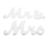 Healifty 1 Ensemble Décoration de Table pour Mariage Signe Mr Mrs Centre de Table Vintage pour Saint Valentin et Anniversaires Décoration Romantique pour Fête Maison et Bureau Blanc Boîte
