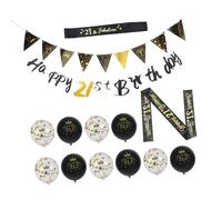 Healifty 1 Ensemble Décorations Anniversaire pour Femmes et Bannières Ballons et Écharpe pour Fête Anniversaire