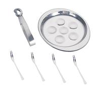 Healifty 1 ensemble Set Pince et Fourchette Acier Inoxydable pour Escargots Assiette à Escargots Pratique pour Restaurant et Cuisine