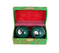 Healifty 1 paire de boules de massage en jade chinois Tai Chi Motif Boules de massage des mains Balles Baoding pour la circulation sanguine et les muscles 47mm