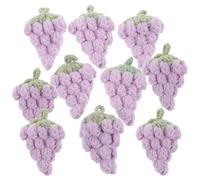 Healifty 10 Pendentifs de Raisin Violet au Crochet Mini Breloques Fruitées pour Décoration Paquet et Porte-Clés Kit Amigurumi Fruits Fait Main Accessoire Créatif pour Loisirs et