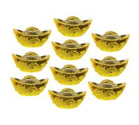 Healifty 10 pièces Crystal Dragon Pattern Ingot Ornaments for Desktop Decoration Wealth Symbol Feng Shui Lucky Yuanbao Model Small Tabletop Décor Set