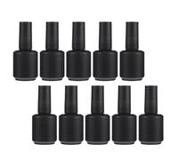 Healifty 10 pièces Lot de Flacons Vides pour Vernis à Ongles Verre Mat Noir Étanches et Rechargeables Distributeurs Professionnels pour Gel et DIY Adaptés à Salons et Voyages