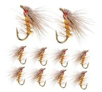 Healifty 10 pièces Lot de Leurres Mouche Flottants Artificiels pour Truite Appâts de Polyvalents Adaptés à Divers Milieux Aquatiques Leurres Faits Main pour Eau Douce et Saumâtre