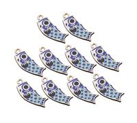 Healifty 10 pièces Pendentifs Carpe Alliage Breloques Suspendues pour Bijoux DIY Ornements Légers et Colorés Accessoires Cadeaux pour Pêcheurs et Fabrication de Colliers