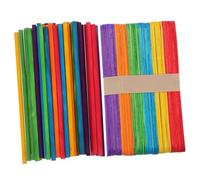 Healifty 100 pièces Bâtonnets Glace Bois Colorés pour DIY Jumbo Craft Sticks Outils Pratiques pour Création Artisanale et Activités pour Fêtes et Desserts