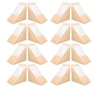 Healifty 100 pièces Boîte Sandwich Triangle Kraft Recyclé Papier avec Fenêtre Transparente Emballage Alimentaire Écologique pour Boulangerie Épicerie et Usage Familial