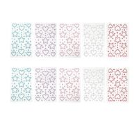 Healifty 10feuille Autocollantes Visage Motifs Cœur Étoile Strass Décor pour Maquillage Stickers Bijoux pour Corps Fêtes Femmes Filles