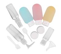 Healifty 11pièces Flacons de Voyage avec Pompe et Vaporisateur Ensemble de Étanches pour Produits de Toilette Lotion et Crème Rechargeables pour Avion et Voyages