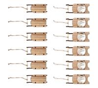 Healifty 12 Pendentifs Traîneau en Bois Rustique pour Décoration de Noël Ornement Suspendu Mixte Ajouré et Plein Décoration Sapin Légère et Solide pour Fêtes et DIY