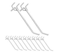 Healifty 12 Pièces Crochets pour Panneaux Perforés Crochets Métalliques Robusts pour Rangement Outils Compatible avec Panneaux Standard Installation Rapide et Flexible pour Maison et