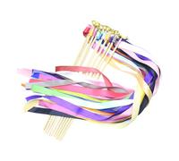 Healifty 12 pièces Lot de Baguettes Fée Colorées avec Rubans Délicats et Cloches Dorées Accessoires Festifs pour Mariage Fête Garçon Fille et Animation