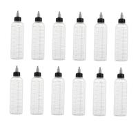 Healifty 12 pièces Lot de Flacons Plastique avec Échelle Graduée Bouteilles Squeeze Anti-fuite pour Distribution Précise de Colle Peinture Soins Capillaires et Stockage Liquide