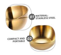 Healifty 12 pièces Lot de Mini Bols Ronds Acier Inoxydable Doré pour Sauces et Condiments Coupelles à Trempette Compactes Polyvalente pour Sushi et Apéritifs Rangement Facile et Design