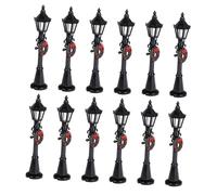 Healifty 12 Pièces Miniature Post Lamp Models Scale Metal Vintage Dollhouse Street Lights for Outdoor Scenes DIY Fairy Garden Accessories