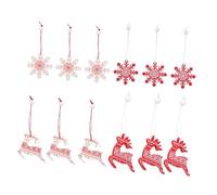 Healifty 12 Pièces Ornements pour Sapin de Noël avec Motifs Anges et Rennes Décorations Suspendues Colorées pour Arbre et Maison Décorations de Noël