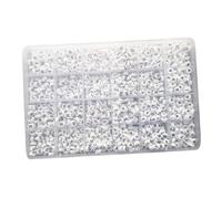 Healifty 1350 pièces Perles Alphabet Plastique Cases Oblongues Blanches Lettres Noires pour DIY Bijoux Garçon Fille Création Bracelets Colliers