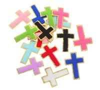 Healifty 18 Écussons Thermocollants Croix en Polyester Lot 18 Pièces Couleurs Variées Patchs Brodés pour Vêtements Paquet à Dos Jeans et Chapeaux Réparation et Décoration Textile