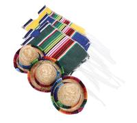 Healifty 1Ensemble de Bouteilles de Bière avec Mini Chapeaux de Sombrero Mexicain et Écharpes Colorées Décoration Festive pour Mexicaines et Anniversaires