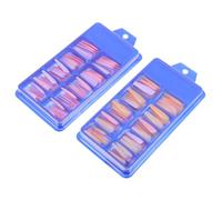 Healifty 2 Boîtes Faux Ongles à Coller, Faux Ongles Faits Maison, Abs, Bleu, Forme Ballet, Vie Quotidienne Nouvel An, pour Filles et Amies Femmes Couleur Aléatoire