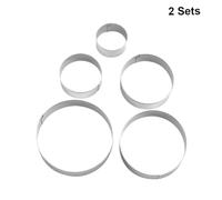Healifty 2 ensembles Lot de Emporte Ronds Acier Inoxydable Moules Biscuits DIY pour Pâte Fondant Pancakes et Sandwichs Outil de Pâtisserie Sûr