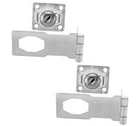 Healifty 2 Ensembles Serrure à Loquet Acier Inoxydable avec Clé Verrou de Sécurité Pliable Épais pour de Grange Containers et Usages Industriels Lot Clés et Vis