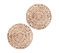 Healifty 2 Pièces Appliques Bois Sculpté Mandala Décoration Meuble DIY Accents Floraux pour Cadre Lit Armoire Manteau Mural Non Peint