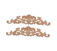 Healifty 2 pièces Appliques Sculpté Floral Décorations Murales et Meubles DIY Décor Vintage Non Peint Motifs Longs pour Armoires et Surfaces Lisses
