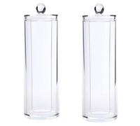 Healifty 2 pièces Boîte de Rangement pour Coton Démaquillant Transparente Boîte de Stockage Cosmétique Compacte et Légère avec Couvercles Hermétiques Organisateur Pratique pour Produits