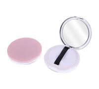 Healifty 2 pièces Boîte Rangement Cosmétique Vide Ultra Fine Boîte Poudre Portable avec Houpette Étui Compact pour Voyage et Usage Quotidien Lot de Argent Rose