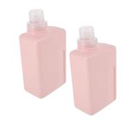 Healifty 2 Pièces Bouteilles Rechargeables pour Liquide Lessive et Shampoing Distributeurs Étanches Voyage Flacons Carrés Multi-usages pour Savon et Adoucissant