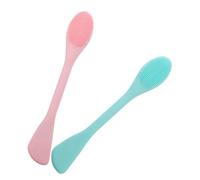 Healifty 2 pièces Brosse Visage Double-embout Silicone Douce Nettoyage Manuel Épurateur Peau Massage Pores Application Masque Soins Visage Vert et Rose