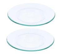 Healifty 2 pièces Coupelle Chauffe Plat Verre pour Bruleur Cire Lot Facile à Nettoyer Support Huile Essentielle de Remplacement pour Lampe Parfumée