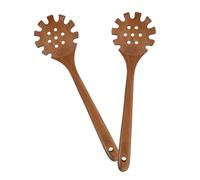 Healifty 2 Pièces Cuillère à Spaghetti Bois Longue Manche avec Dents Lot de Louche à Pâtes Ergonomique Résistante et Douce pour Ustensiles de Cuisine