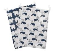 Healifty 2 Pièces de Rangement Coton Réutilisables à Cordon de Serrage Motifs de Baleine et pour Vêtements Jouets et Voyages