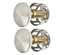 Healifty 2 pièces Filtre Évier et Bonde Lavabo Épais Anti-Bouchons pour Salle de Bain Bouchon Vidange Pressable avec Crépine Attrape-Cheveux Lot pour Lavabo