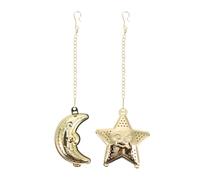 Healifty 2 pièces Infuseur à Thé Inox Étoiles et Lune avec Chaîne Passoire Filtre à Thé Vrac Panier Suspendu Multifonction pour Théières et Mugs Lot