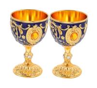 Healifty 2 Pièces Lot de Gobelets Vintage Style Européen avec Décor et Strass Coupe Médiévale pour Eau Bénite pour Cérémonies et Ambiance