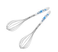 Healifty 2 pièces Manuel Acier Inoxydable avec Poignée Céramique Batteur Œufs Ballon pour Mélanger Fouetter Battre et Émulsionner Ustensile Cuisine Polyvalent