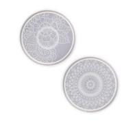 Healifty 2 pièces Moule Rond Silicone pour Dessous de DIY Mandala Moule Époxy Antiadhésif pour Artisanat et Cadeaux Faits Main