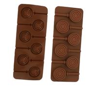 Healifty 2 pièces Moules à Sucettes Silicone Moule Pâtisserie et Antiadherent pour Bonbons et Chocolat Multi Grid Facile à Démouler Outil Créatif pour Adultes