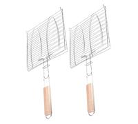 Healifty 2 pièces Panier à Griller avec Poignée Ensemble pour Barbecue de Poisson et Viande Outil de Cuisine pour Bbq Plein Air