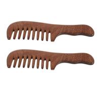 Healifty 2 pièces Peigne à Dents Larges Bois de Santal pour Cheveux Bouclés Démêleur Antistatique Ergonomique avec Massage Du Chevelu Naturel pour Hommes et Femmes