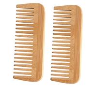 Healifty 2 pièces Peigne Bois Épais Antistatique pour Femmes Peigne à Dents Larges pour Massage Du Chevelu Démêlant Doux pour Types de Cheveux