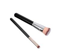 Healifty 2 pièces Pinceaux de Maquillage Fibres Synthétiques pour Fond de Teint et Autobronzant Outils Cosmétiques Durables pour Application Uniforme Du Bronzage Visage et Zones Difficiles